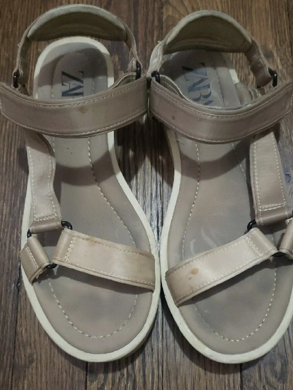 ZARA Neutral Beige Strappy Sandals - Picture 6 of 6